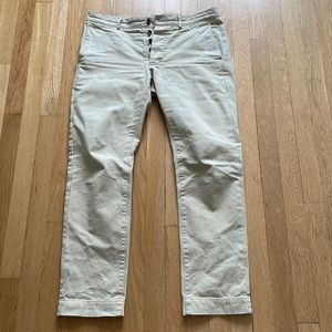 Sid Mashburn garment dyed field chino in vintage khaki canvas